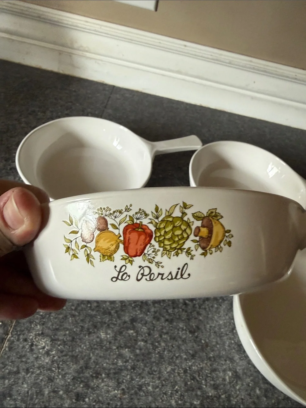 Corning Ware Vintage Spice of Life Pan P-83-B le persil Set of 4